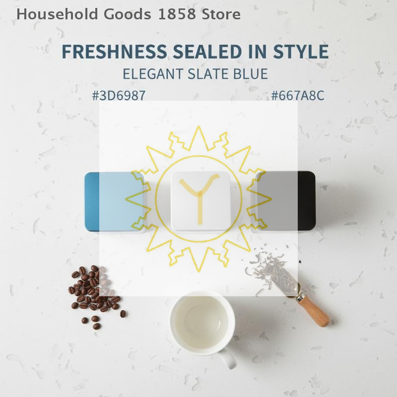 Coffee Tea And Bean Leaf - กระป๋องเก็บเมล็ดกาแฟ ใบชา น้ำตาล ภาชนะเปล่าสำหรับชา กระป๋องเหล็กสำหรับใส่เครื่องปรุงรส กระป๋องใส่เมล็ดกาแฟ