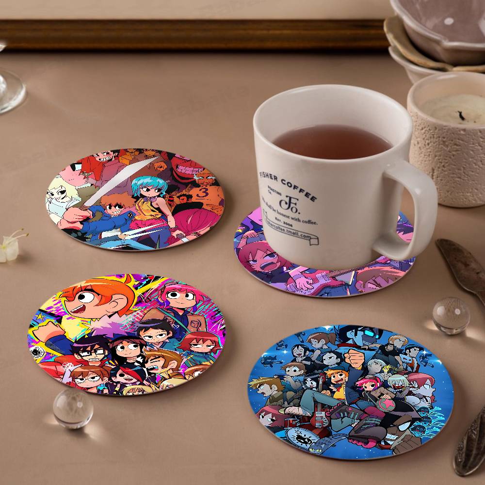 Coffee Vs Tea - ชุดที่รองแก้วไม้ S-Scott Pilgrim vs the World