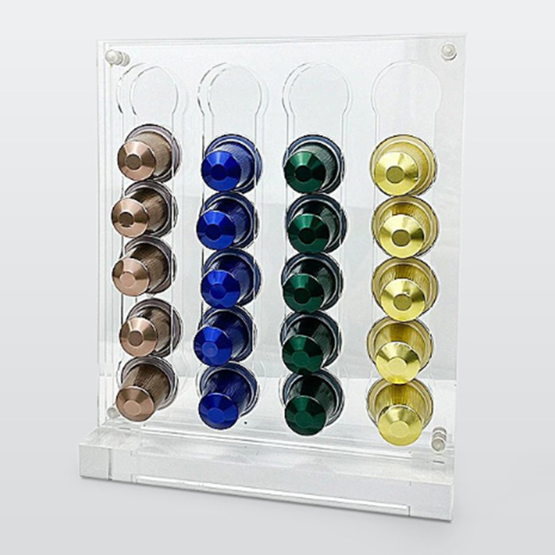 Coffee Capsule Holder - ที่วางแคปซูลกาแฟ 40 แคปซูล อะคริลิคใส ที่เก็บกาแฟสำเร็จรูป ชั้นวางโชว์แนวตั้ง