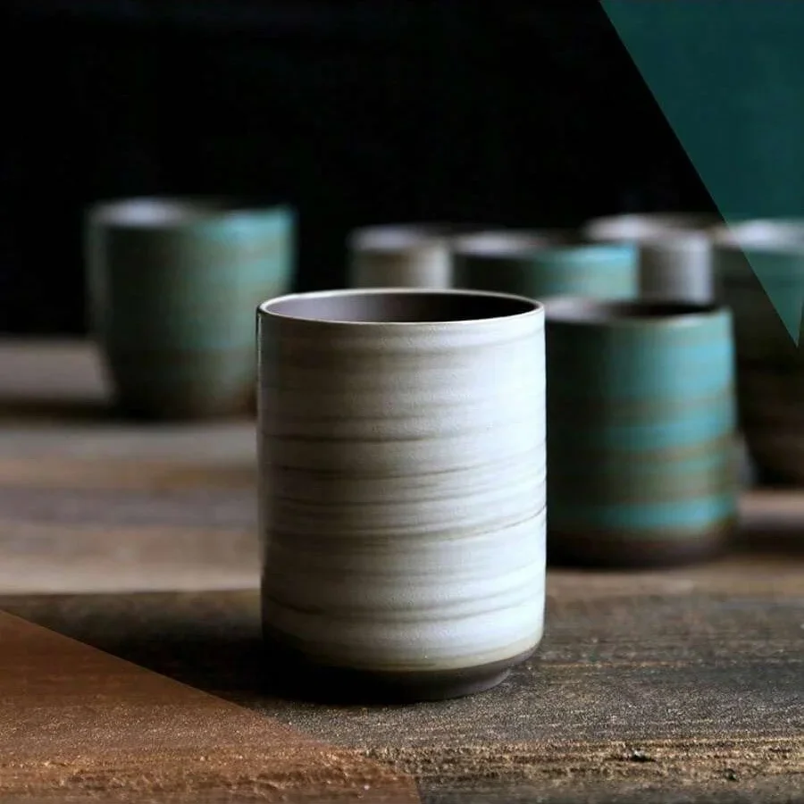 Coffee Tea Pictures - มือวาด Crackle Glaze สโตนแวร์แก้ว,VINTAGE เอเชียเซรามิคกาแฟชาถ้วย,เครื่องล้างจานปลอดภัยของขวัญใช้ในบ้าน ZEN