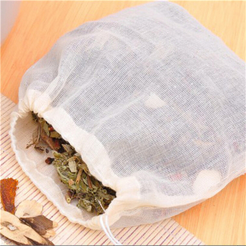 Coffee Tea Gardens - 1Pc/10Pcs ผ้าฝ้ายกระเป๋า Muslin Drawstring ถุงน่องสำหรับชา Herb