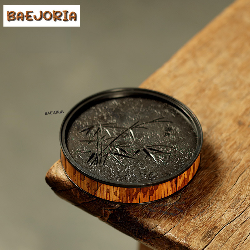 Bamboo Tea Tray - BAEJORIA ที่วางกาน้ำชาไม้ไผ่ Xiangfei สีทองแดง ฐานรองกาน้ำชา ถาดรองน้ำชา