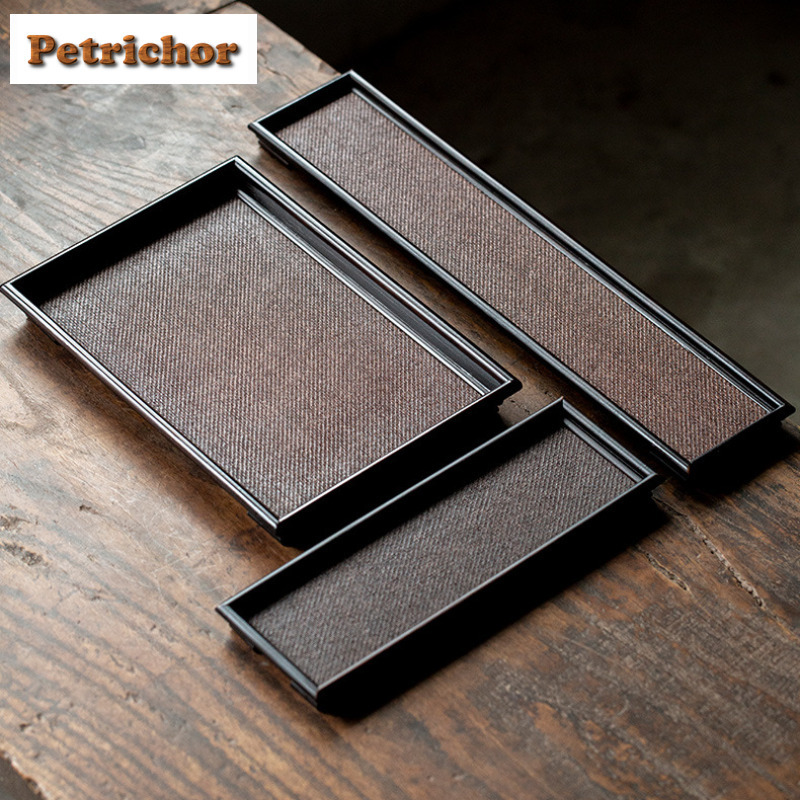 Bamboo Tea Tray - หวายญี่ปุ่นไม้ไผ่ทอถาดชาจานอาหารว่างกาแฟเก็บถาดสําหรับ Hospitality จานสําหรับเสิร์ฟ Teaware