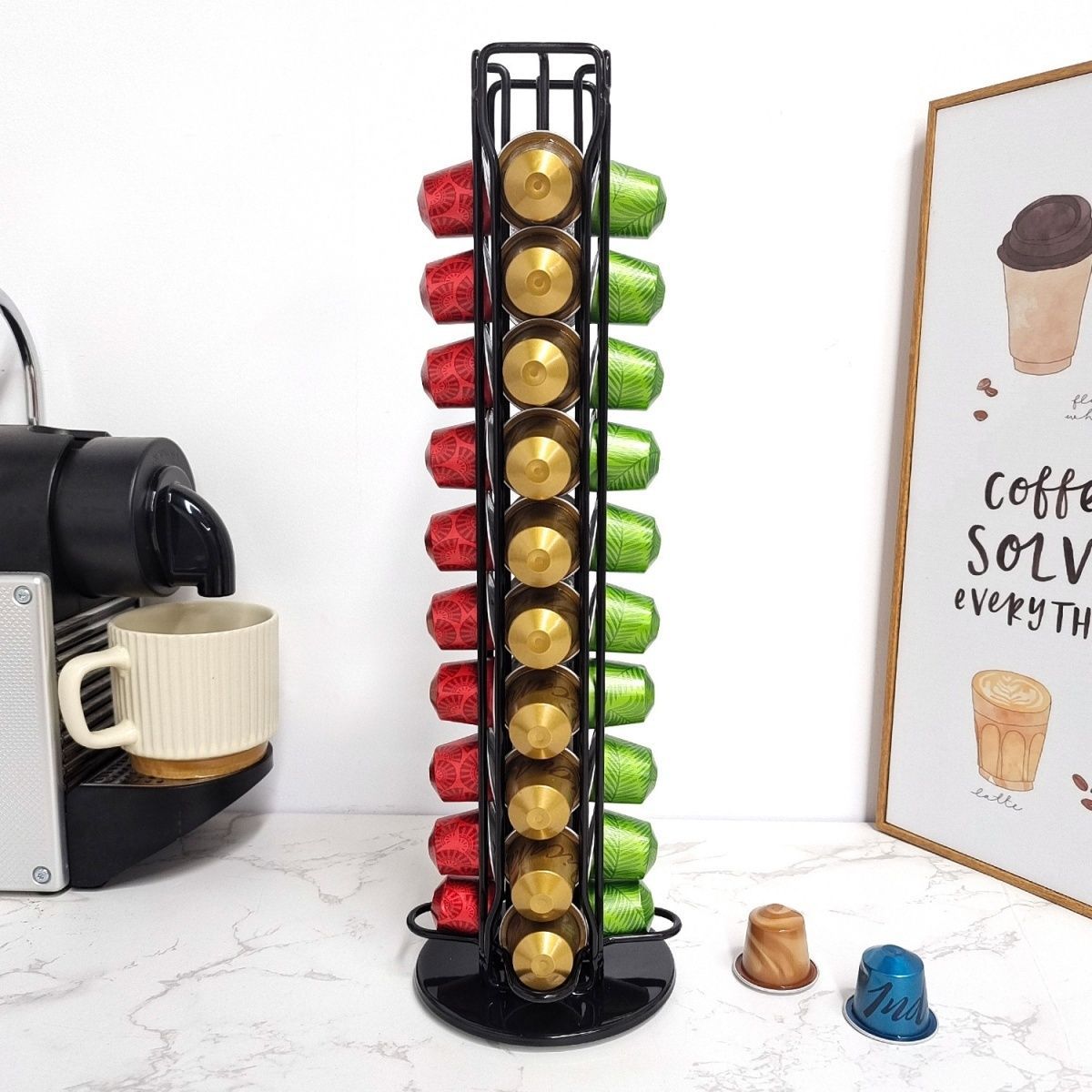 ที่วางแคปซูลกาแฟโลหะแบบหมุนได้ - Coffee Capsule Holder บทวิจารณ์และราคา