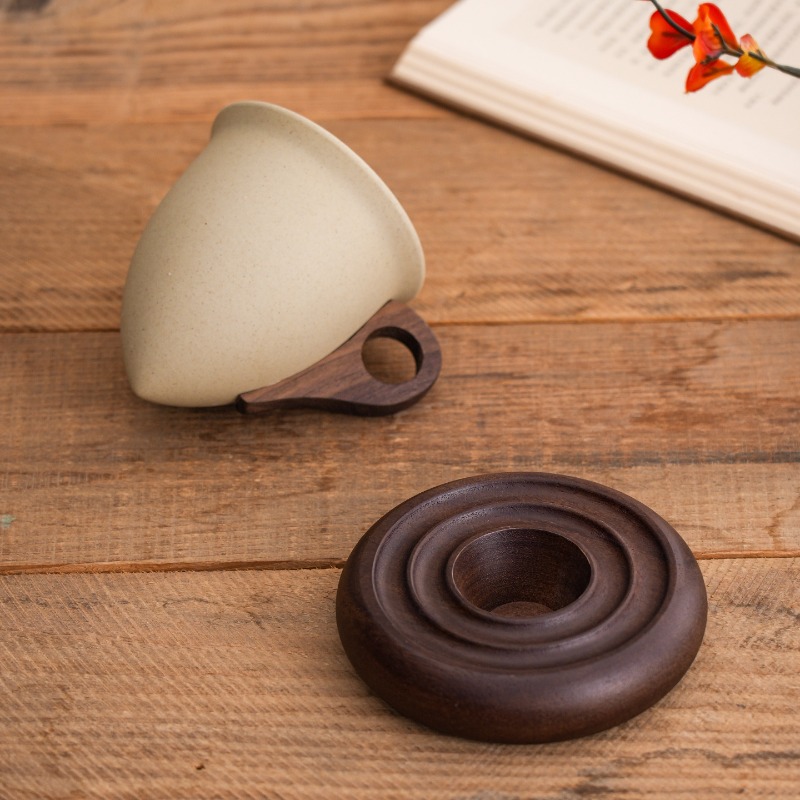 แก้วกาแฟเซรามิกสีน้ำตาลลายไม้  - Coffee Tea Gardens บทวิจารณ์และราคา
