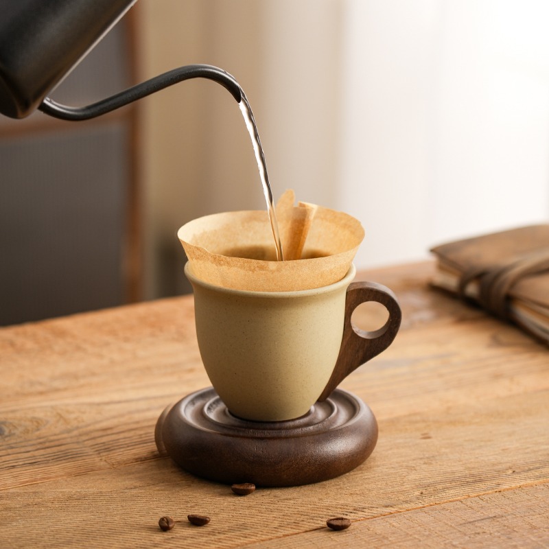 แก้วกาแฟเซรามิกสีน้ำตาลลายไม้  - Coffee Tea Gardens บทวิจารณ์และราคา