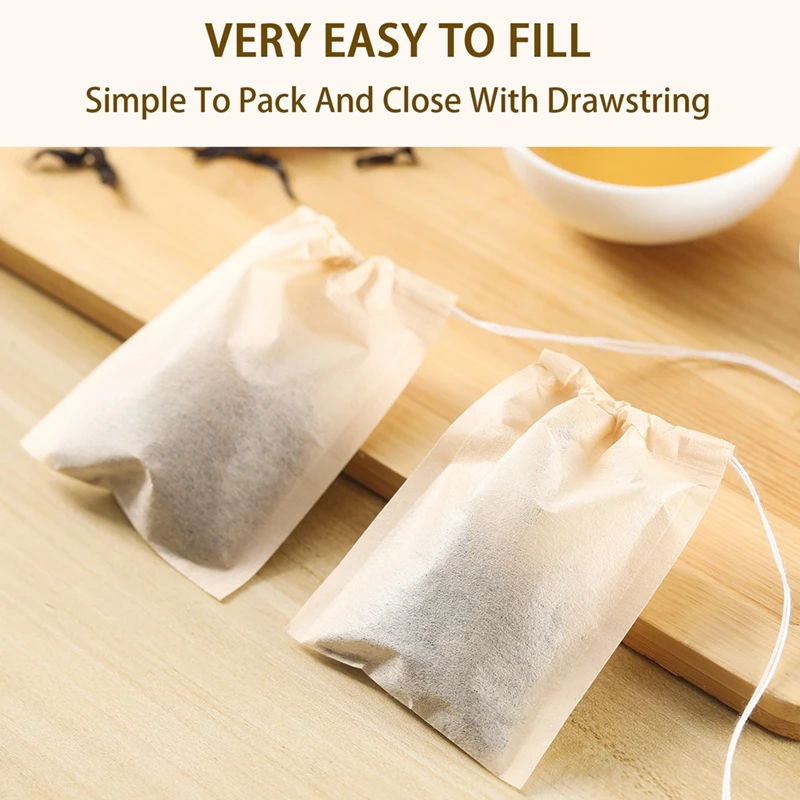 100 ชิ้น Teabags พร้อมสายรัดกร - Coffee Tea And Bean Leaf บทวิจารณ์และราคา