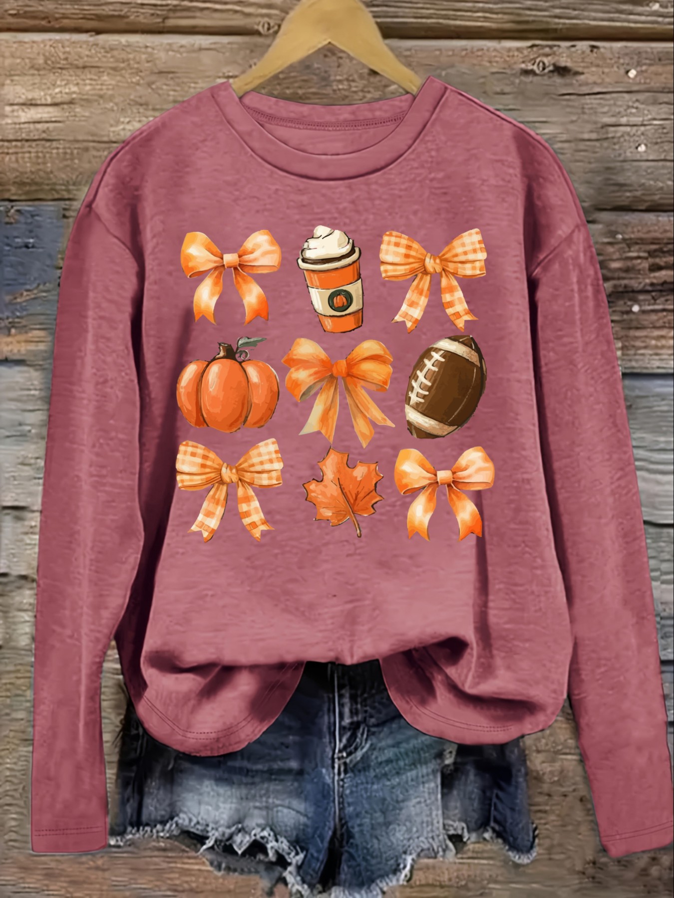 เสื้อยืดแขนยาวคอกลมลำลองสำหรับ - Coffee&Tea House Menu บทวิจารณ์และราคา