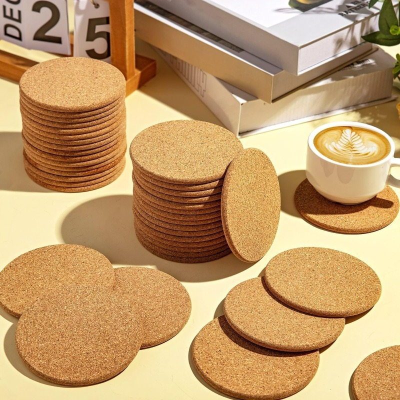 ที่รองแก้วไม้ก๊อกทรงกลมธรรมชาต - Coffee Tea Holders บทวิจารณ์และราคา