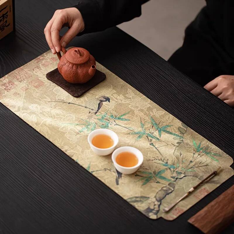 แผ่นรองชาจีนลายไหมไผ่สีเขียว แ - Bamboo Tea Tray บทวิจารณ์และราคา