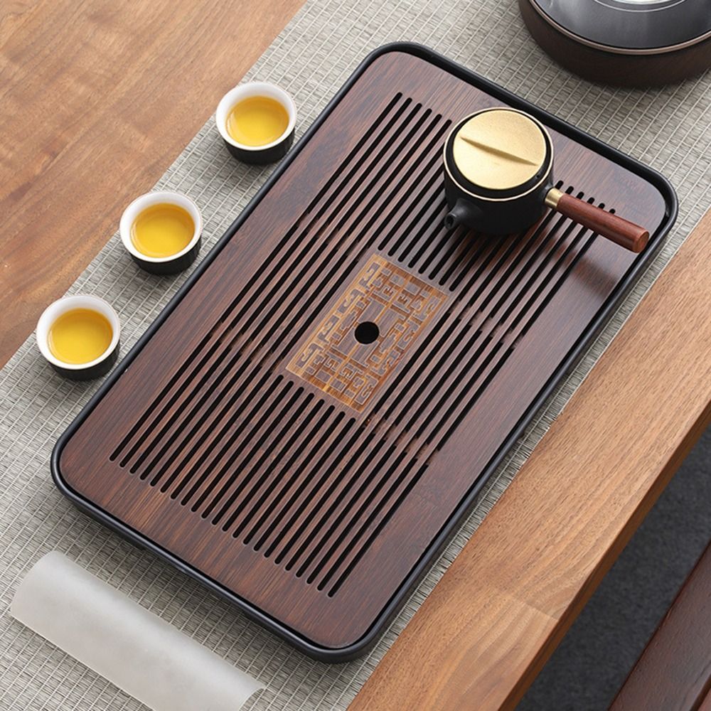 ใหม่ถาดชาไม้ไผ่ 43.5x26.5 ซม.น - Bamboo Tea Tray บทวิจารณ์และราคา