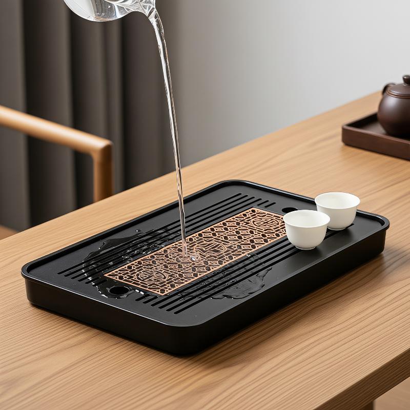 ถาดชาไม้สองชั้นพร้อมระบบระบายน - Bamboo Tea Tray บทวิจารณ์และราคา