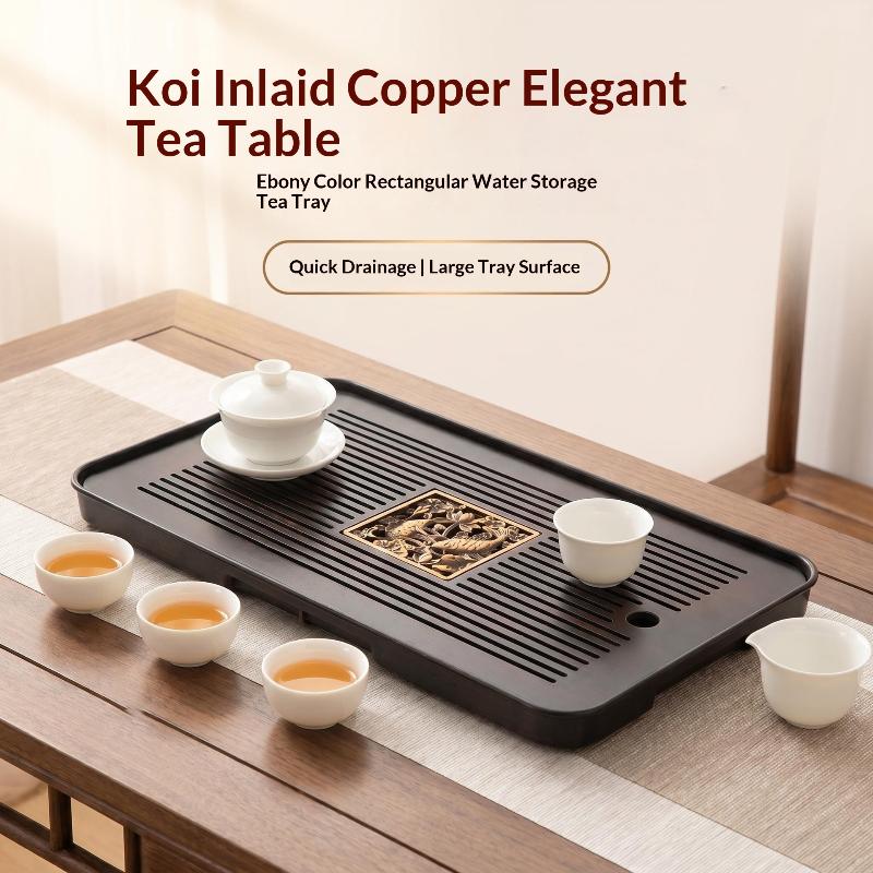 ถาดชาไม้สองชั้นพร้อมระบบระบายน - Bamboo Tea Tray บทวิจารณ์และราคา