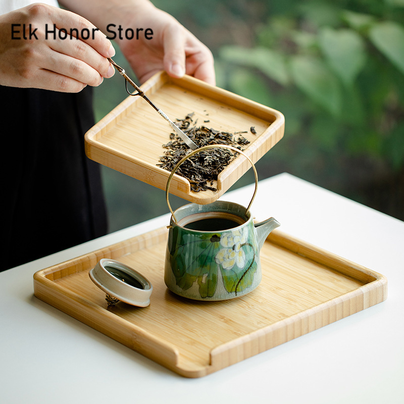 ถาดใส่อาหารทำจากไม้ไผ่ของจีนกล - Bamboo Tea Tray บทวิจารณ์และราคา