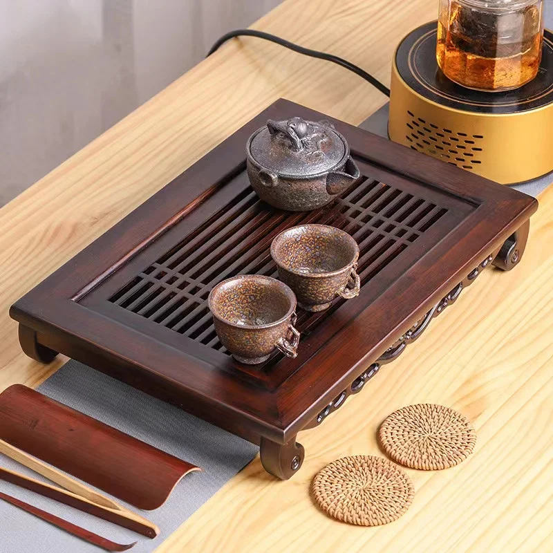 ถาดรองชงชาไม้ไผ่ธรรมชาติจีนที่ - Bamboo Tea Tray บทวิจารณ์และราคา