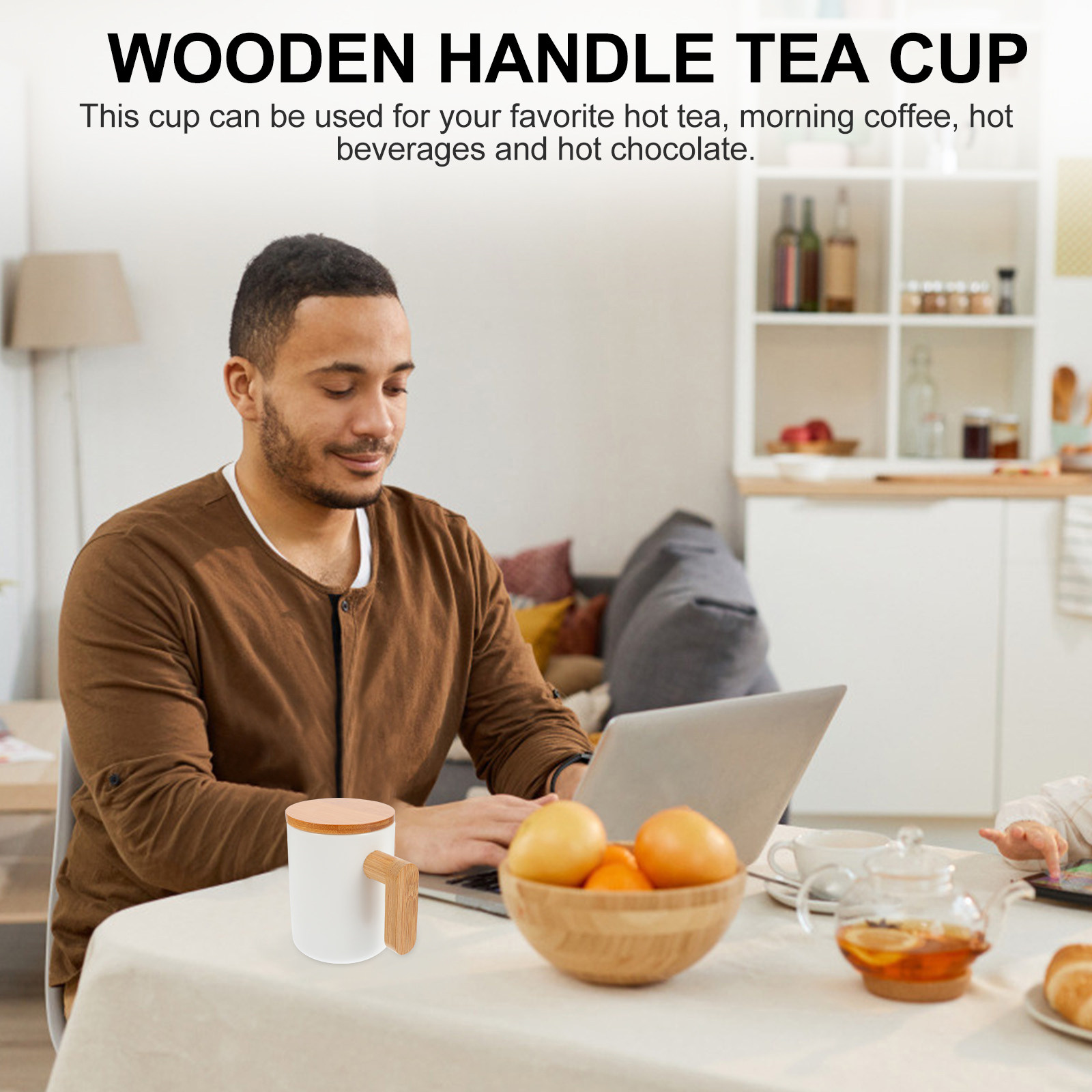 แก้วเซรามิกพร้อมด้ามจับไม้ธรรม - Coffee Tea Gardens บทวิจารณ์และราคา