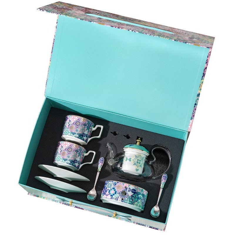 ชุดกาแฟพร้อมจานรองลายดอกคามิลเ - Coffee Tea Gardens บทวิจารณ์และราคา