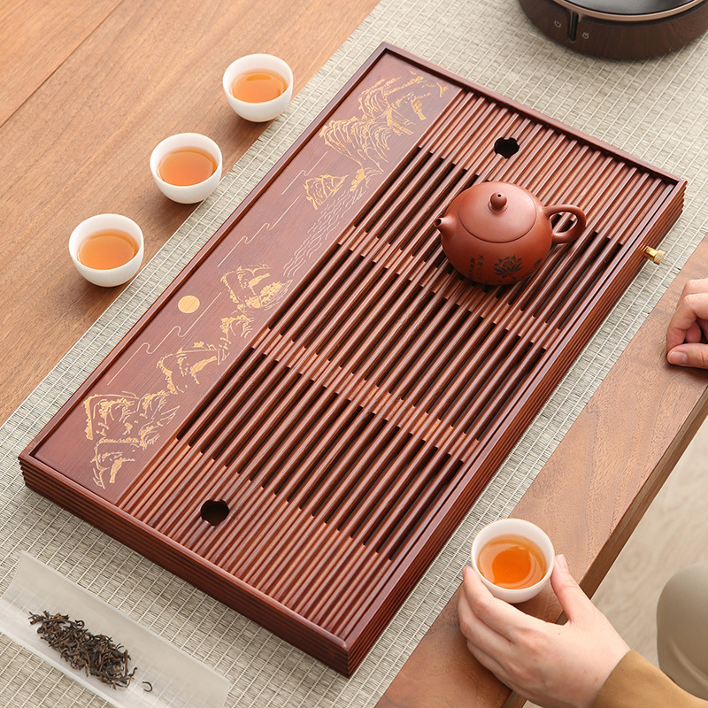 ถาดทำจากถาดรองชงชาไม้ไผ่แบบมีฟ - Bamboo Tea Tray บทวิจารณ์และราคา