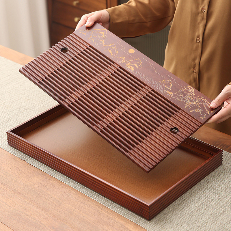 ถาดทำจากถาดรองชงชาไม้ไผ่แบบมีฟ - Bamboo Tea Tray บทวิจารณ์และราคา