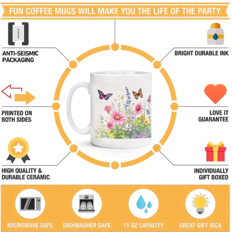 แก้วเซรามิกลายสวนดอกไม้สีขาวพร - Coffee Tea Gardens บทวิจารณ์และราคา