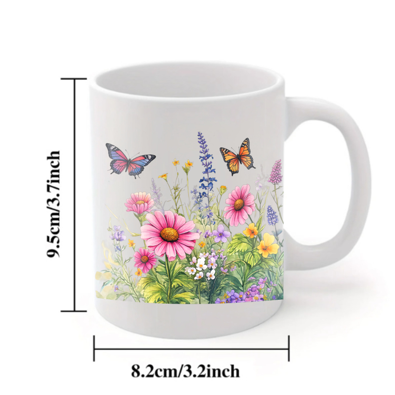 แก้วเซรามิกลายสวนดอกไม้สีขาวพร - Coffee Tea Gardens บทวิจารณ์และราคา