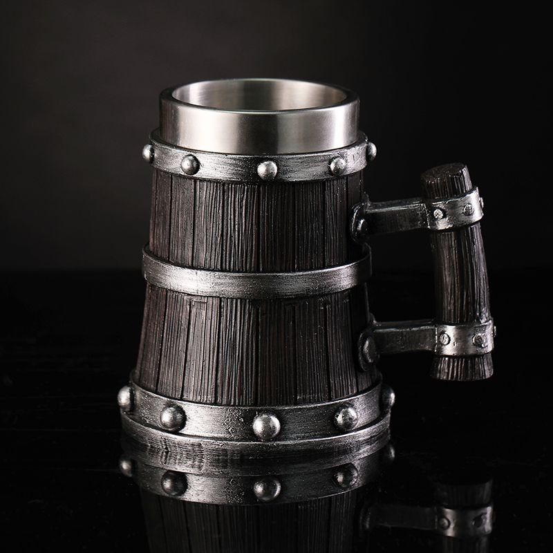 แก้วเบียร์ลายไม้ เรซิ่น สแตนเล - Coffee Tea Pictures บทวิจารณ์และราคา