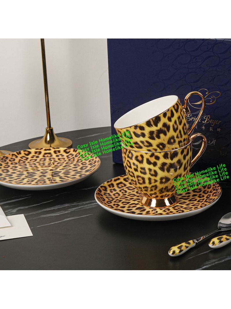 ชุดจานรองถ้วยแก้วกาแฟลายเสือดา - Coffee Tea Festival บทวิจารณ์และราคา