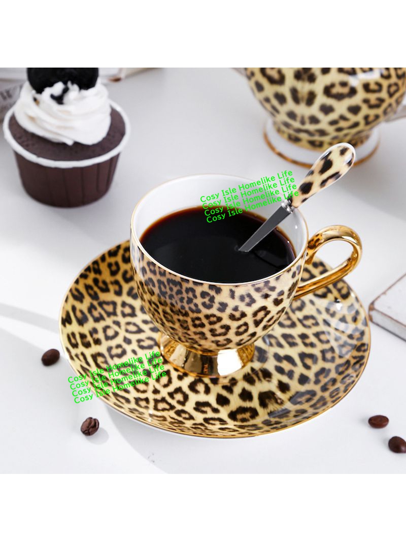 ชุดจานรองถ้วยแก้วกาแฟลายเสือดา - Coffee Tea Festival บทวิจารณ์และราคา