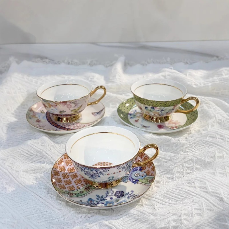 ชุดถ้วยและจานเคลือบสีสวยงามระด - Coffee Tea Gardens บทวิจารณ์และราคา