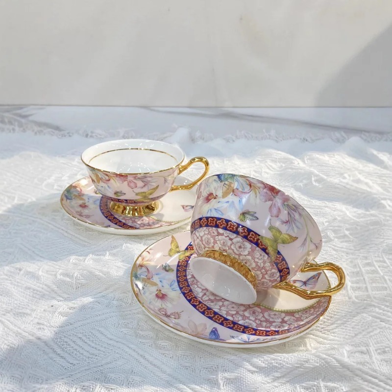ชุดถ้วยและจานเคลือบสีสวยงามระด - Coffee Tea Gardens บทวิจารณ์และราคา