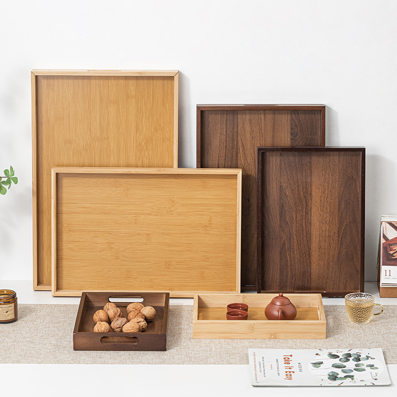 ถาดไม้ไผ่ทรงสี่เหลี่ยมขนาดใหญ่ - Bamboo Tea Tray บทวิจารณ์และราคา